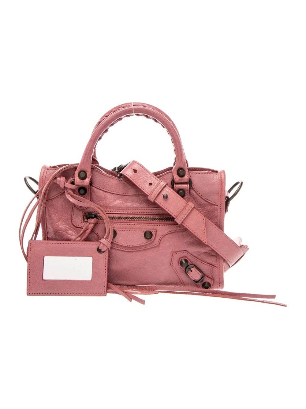 Balenciaga Mini City Motor Bag Hobo bag Pink Leather Satchel Handbag Top Handle